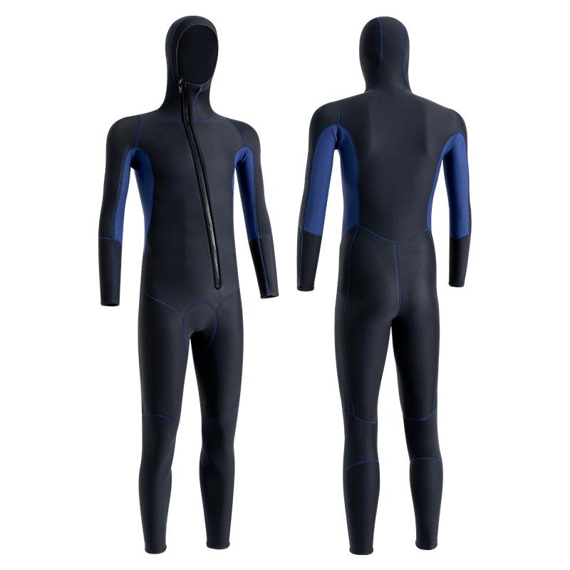 

Men s 3MM Hooded Wetsuit: Warm Winter Snorkeling & Surfing Suit, Cold Protection, One-Piece for Men and Women Medium