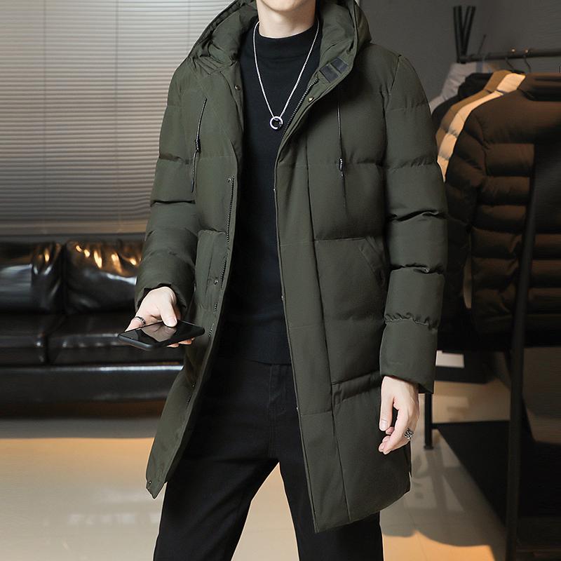 Winter Fashion Youth Middle And Long Clothes Men'S Korean Version Popular Bread Down Cotton Thickened Warm Coat Boy
