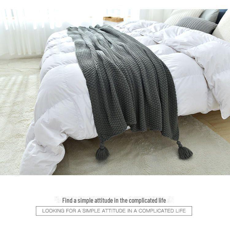 Cross-Border Knitted Lightweight Shawl: Cozy Autumn/Winter Blanket for Office, Airplane & Leisure