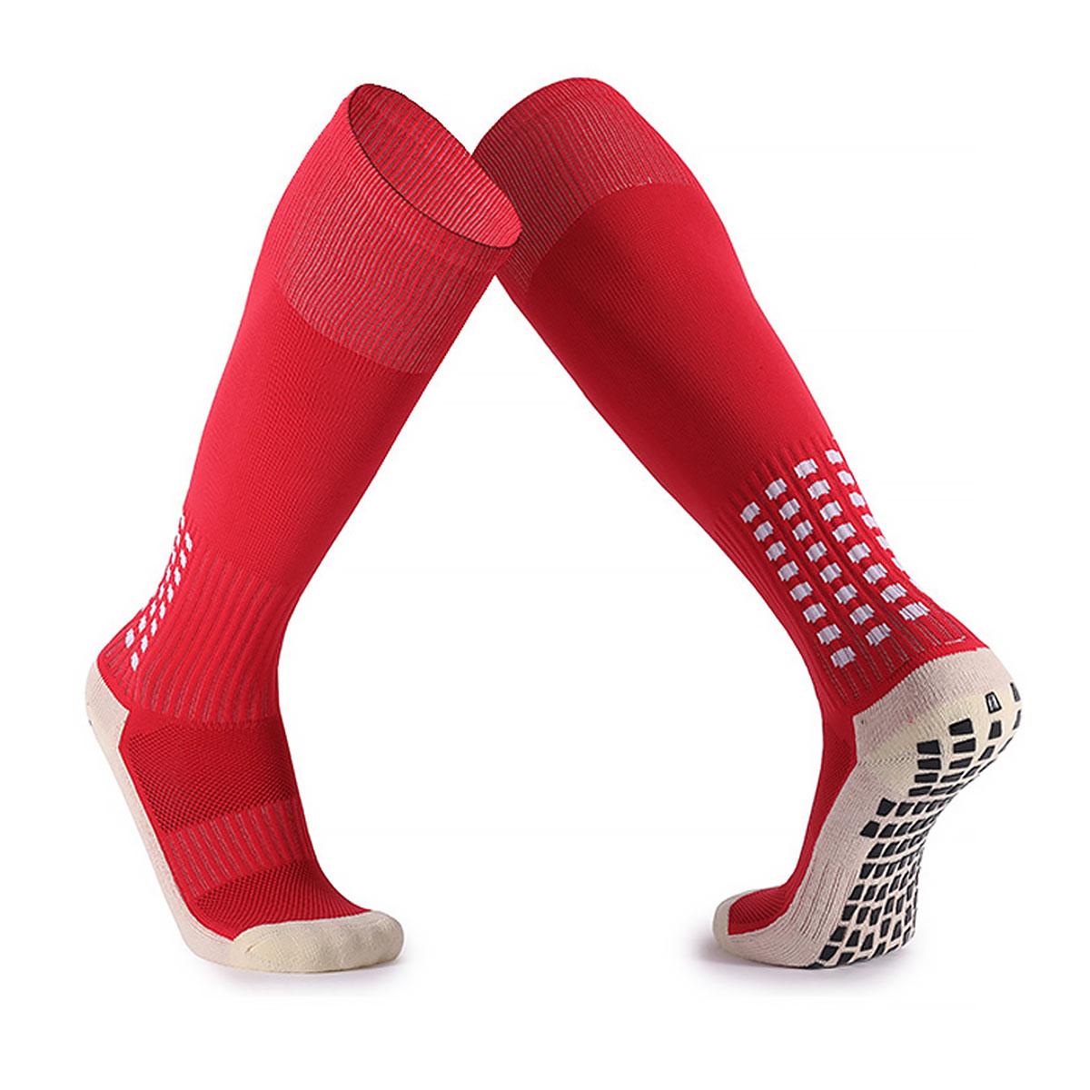 

Gentlemen s Football Socks with Long Sleeves for Professional Competition Training Thickened Wear-resistant Adhesive Anti Slip Fi Practical Use красный
