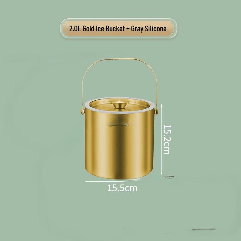 

Stainless Steel Double-Layer Insulated Ice Bucket