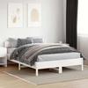VidaXL Bed Frames with Headboard, Double Bed with Slatted Base, Adult Bed, Bedroom Furniture, Modern, White 842755