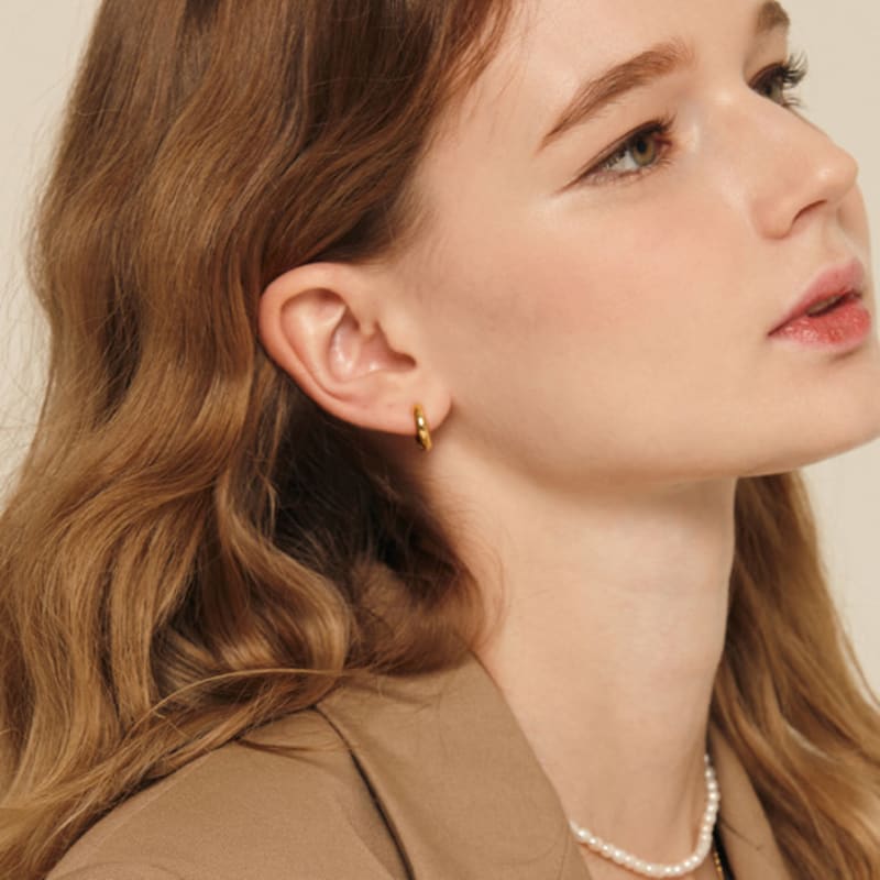 Murmur [925silver]Basic Onetouch Hoop Earring(small)