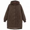 2024 Women's Mid-Length Fleece-Lined Cotton Coat - Plus Size, Loose Fit, Warm Winter Jacket for Middle-Aged Women