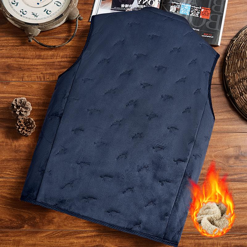 Fashion Clothing Men's Thickened Wool Top Winter Plush Lined Vests male Men's Warm Cashmere vests Sleeveless Zipper Coat Men's