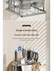Wall-Mounted Multifunctional Cutlery Rack: Integrated Chopstick Holder & Knife Organizer with Drainer