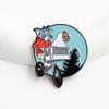 Skeleton Ghost Brooch: Cartoon Horror Style Badge for Bags and Clothes – Fun, Humorous Novelty Decoration