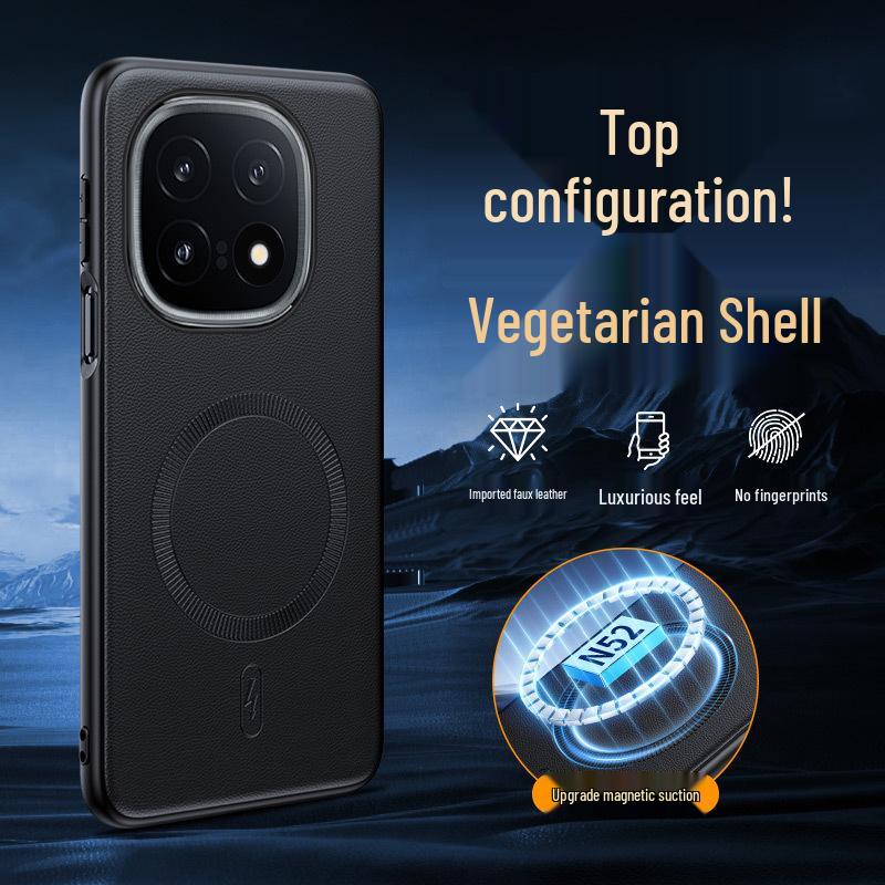 iQOO 15 Premium Leather Protective Case with Magnetic Wireless Charging Compatibility