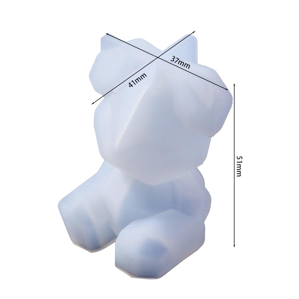 3D Bear Silicone Mold Faceted Rabbit Epoxy Resin Mould for DIY Keychain Pendant Epoxy Resin Crafts Bag Hanging Charms Decoration