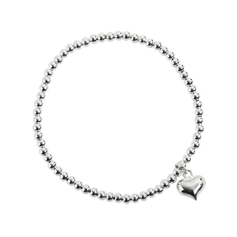 Korean Style Love Heart Elastic Bracelet for Women - Retro, Elegant, and Fashionable Wristband Jewelry