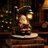 Christmas Decorative Lights Santa Claus Reading Lantern, Snowman Elk LED Night Light with Warm Bedside Lighting for Kids Room Glow, USB Resin