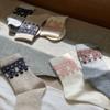 Atmosphere Medium Wool Socks Vintage Style Bow Feather Yarn Home Leisure Heat Storage Winter Warm Socks