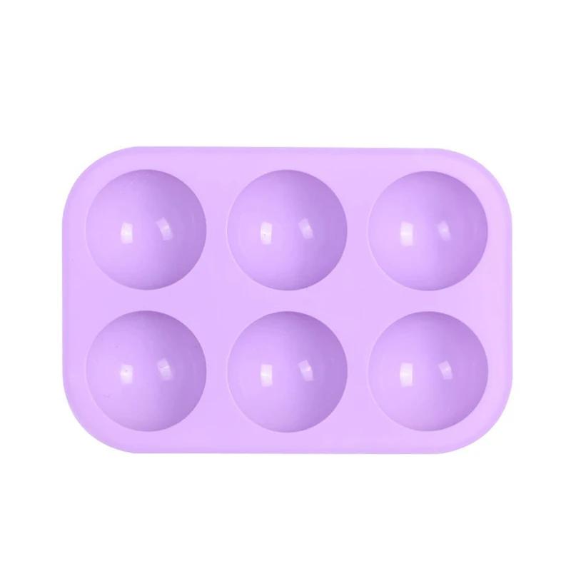 6Grids Silicone Mold Semicircle Pudding Mold Baking Cake Soap Cookie Mould Round Shape Chocolate Making Tool Kitchen Accessories