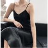 Abito Europeo e Americano in Raso con Spalline Sottili e Scollo a V 2026: Gonna lunga elegante e snellente per donna