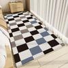 Modern Style Rugs For Bedroom Thicken Plush Living Room Decoration Plaid Carpet Fluffy Sofy Bedside Floor Mat Study Washable Rug