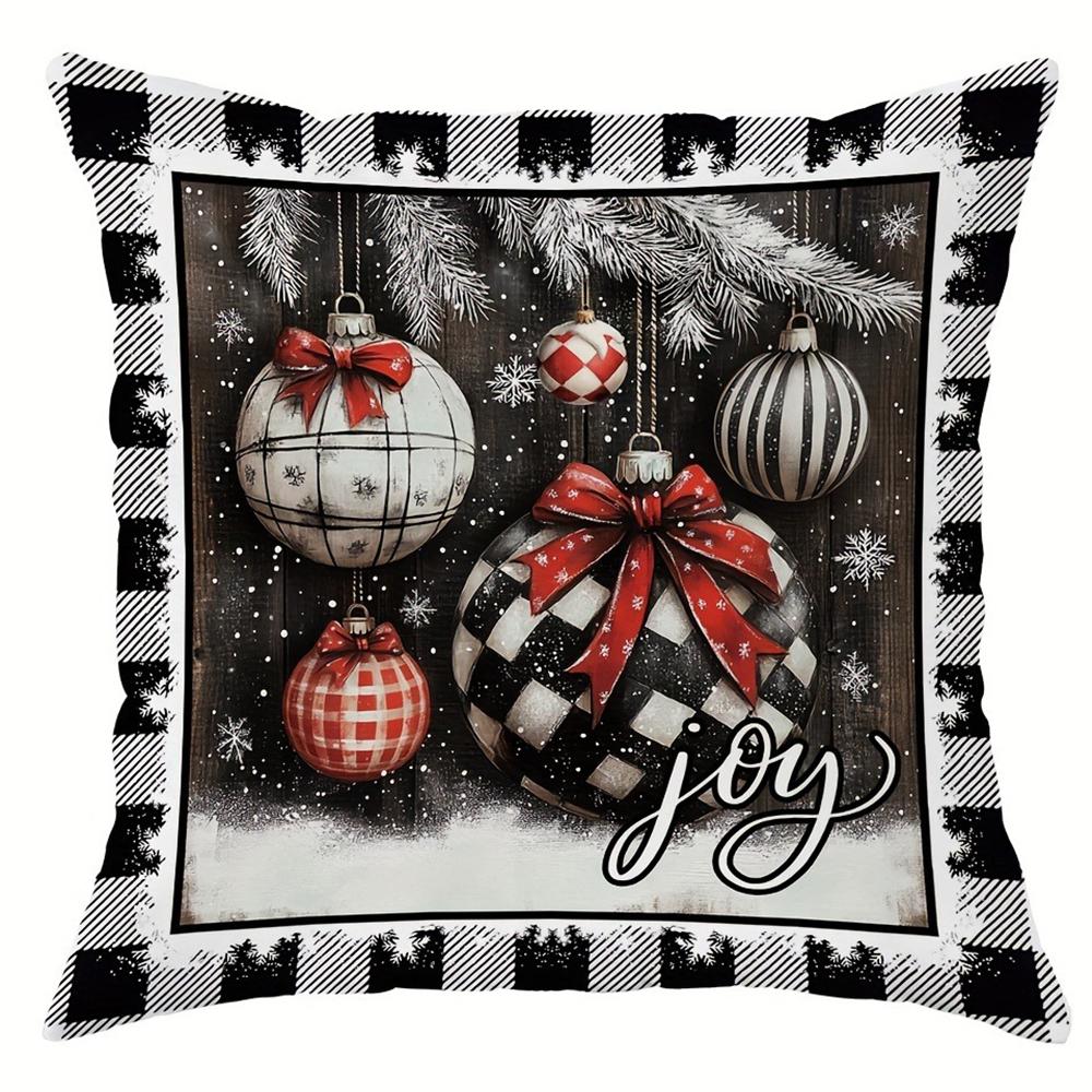 

Рождественское украшение наволочка для подушки Веселый рождественский снеговик клетчатый узор гостиная диван подушка комплект комната украшение дома 40x40cm