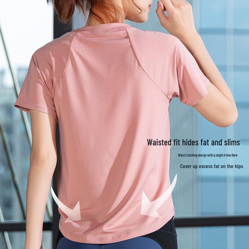 Women's Quick-Dry Mesh Sports Top - Lightweight, Loose-Fit Yoga T-Shirt for Summer