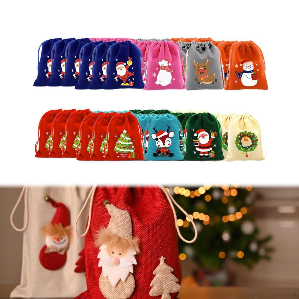 50Pcs Weihnachten Geschenk Wrap Taschen Säcke Mehrzweck Zubehör für Verpackung Party Favors mit