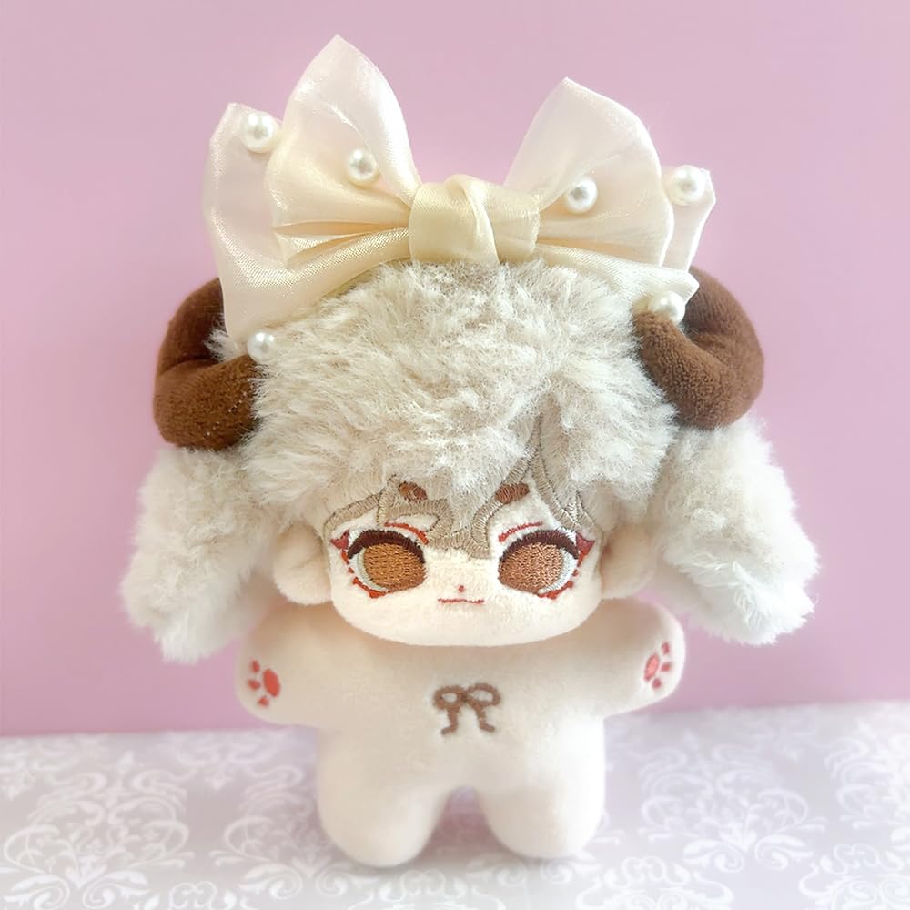 Perłowa opaska na głowę dla pluszowych zabawek [10cm] Kremowa, Pluszowe ubranka, Akcesoria Kigurumi, Działania Otaku, Maskotka lalka, Kostium dla lalki K-Pop [Używany]