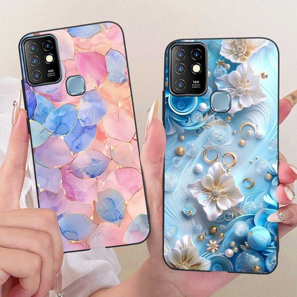 Case For Infinix Hot 10 Cover Aesthetic Cute Cat Fashion Funny Painted Bumper For Infinix Hot10 X682B X682C Casing
