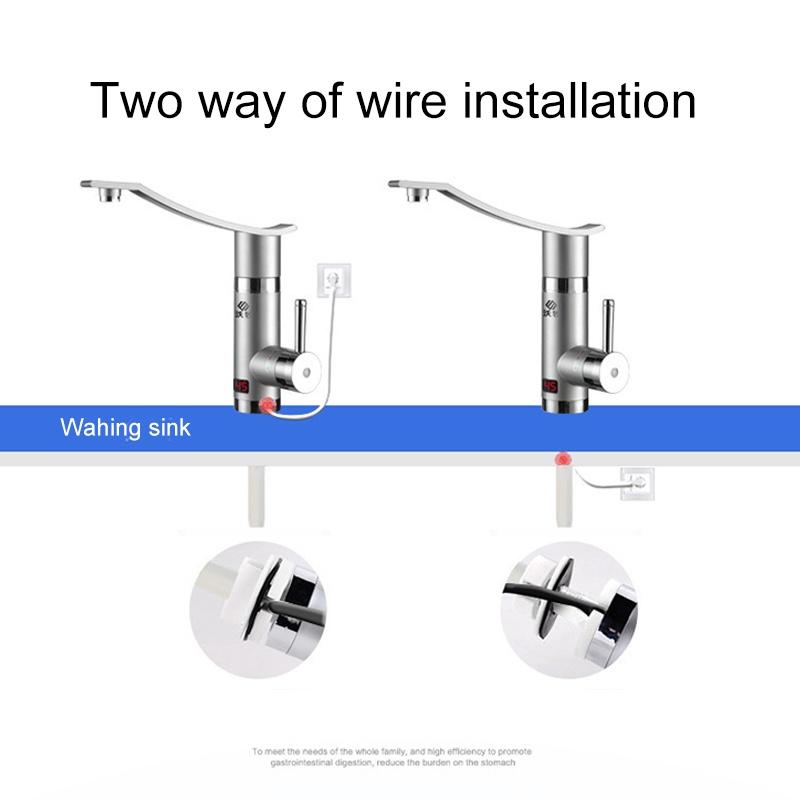 3000W 360° Rotatable Electric Instant Water Heater Tap Electric Hot/Cold Water Faucet Tankless Bathroom Kitchen Heating  Faucet