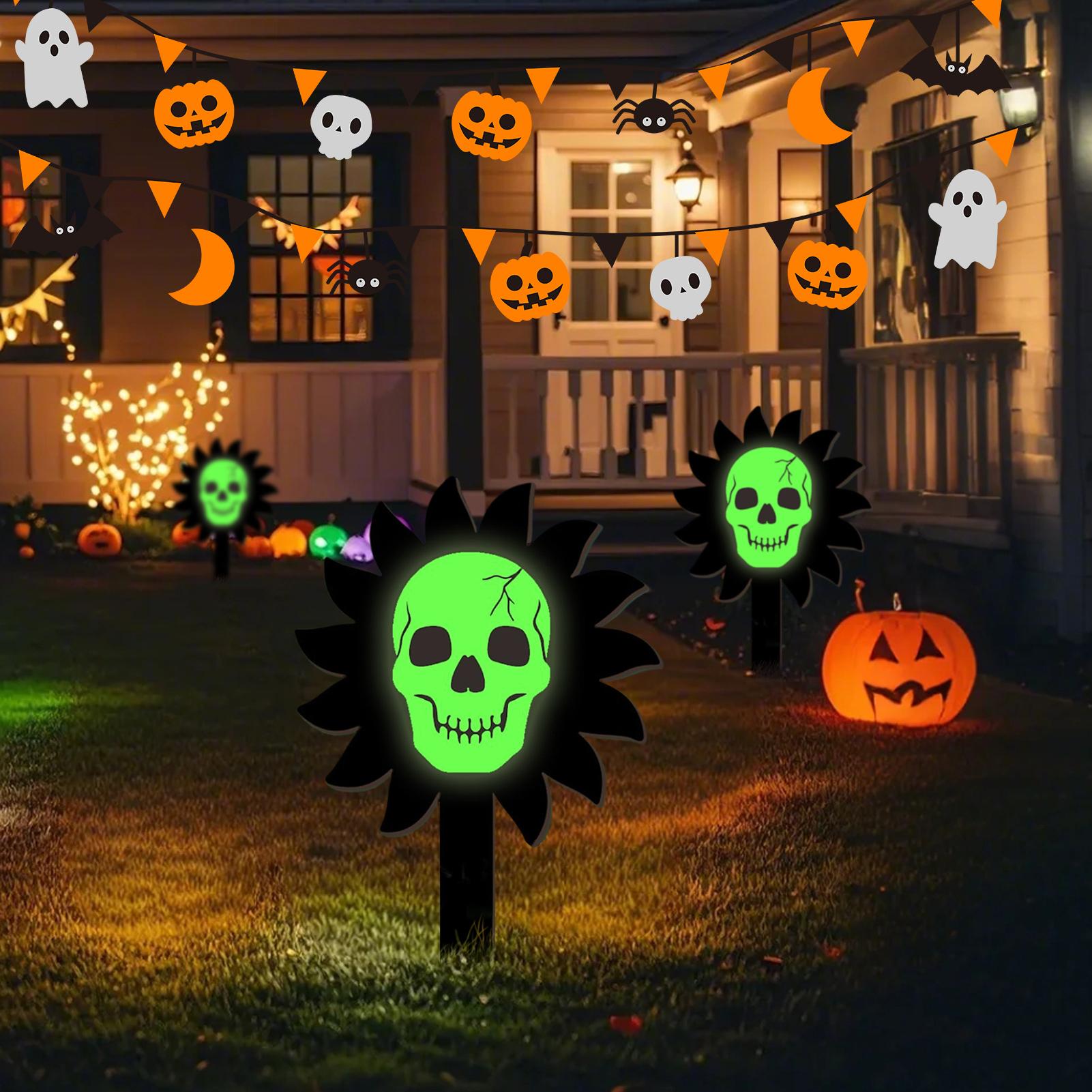 

Halloween Yard Decorations Luminous Skeleton Yard Signs Garden Decor Wooden Lawn Ornaments Halloween Decorations For Pathway CHINA