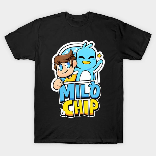 Tricou Negru cu Imprimeu pentru Bărbați Milo-And-Chip-Merch Imprimeu pe Hârtie de Transfer Fără Tăiere Tricou din Bumbac