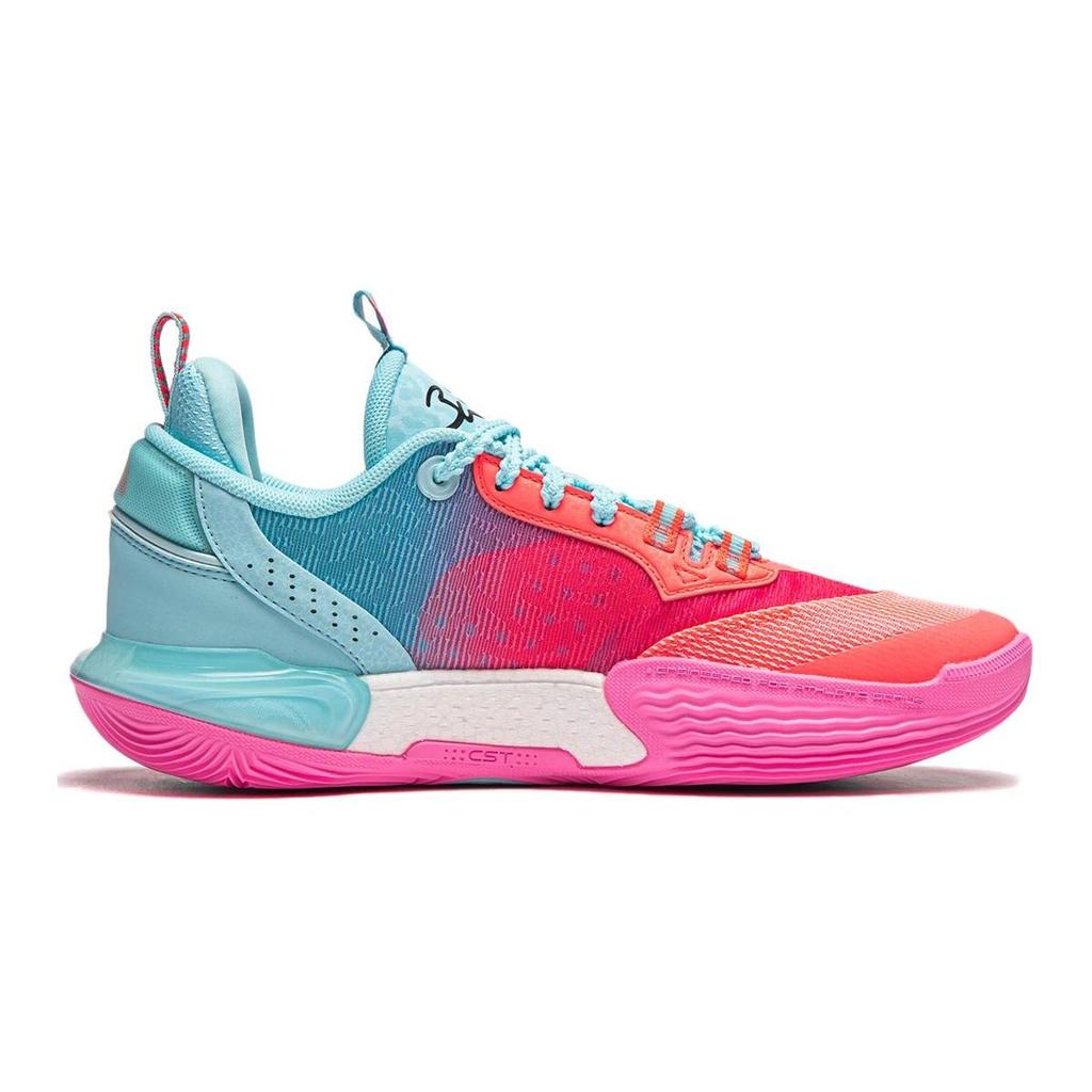 Li Ning All City 12 Fashion Versatile Non-Slip Wear-Resistant Lightweight Rebound Low-Top Basketball Shoes Kids Basketball Shoes Red Blue YKBU020-3