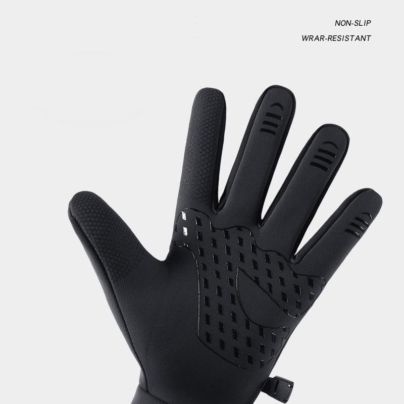 Cycling Gloves Autumn and Winter Outdoor Sports Waterproof Touch Screen Warm Plus Velvet Thick Fishing Gloves Cycling Men and Women