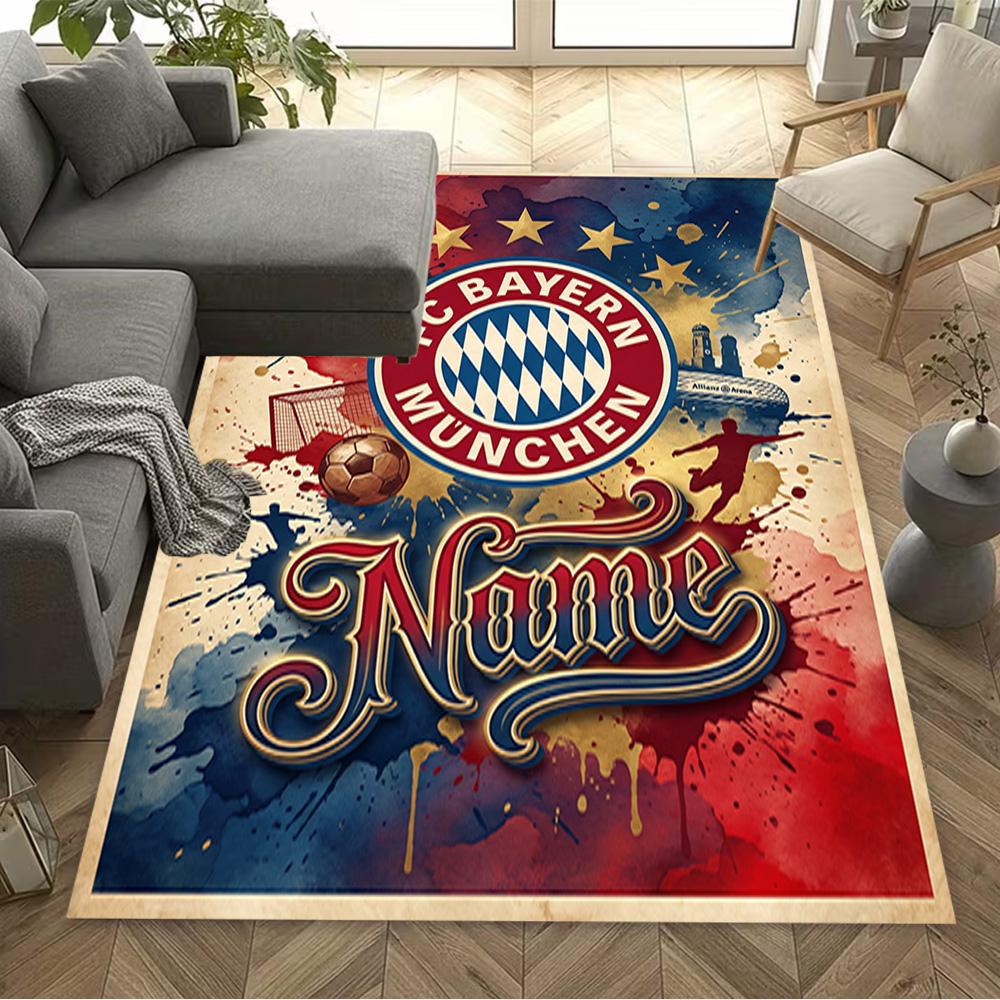 FC Bayern München Fan Art Teppich Design für Studentenwohnheim Küche Esszimmer Spielzimmer Rutschfester Teppich Anime Büro Dekoration Geburtstags-/Weihnachtsgeschenk