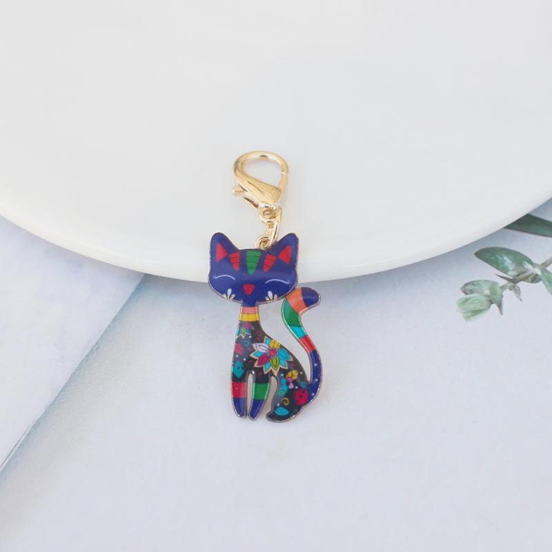 5/8Pcs Cartoon Novelty Fox Cat Keychain Cute Fashion Animal Pendant Keychain Creative Backpack Decoration Accessories Gifts