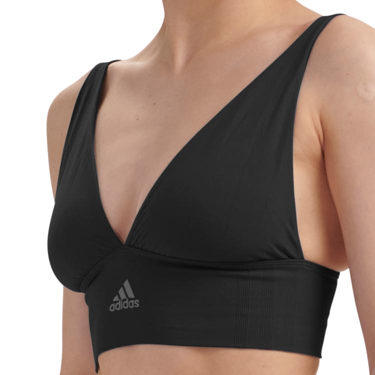 Adidas Lightweight Seamless Deep V Adjustable Sports Bra Women Underwear Black 4A7H69-000