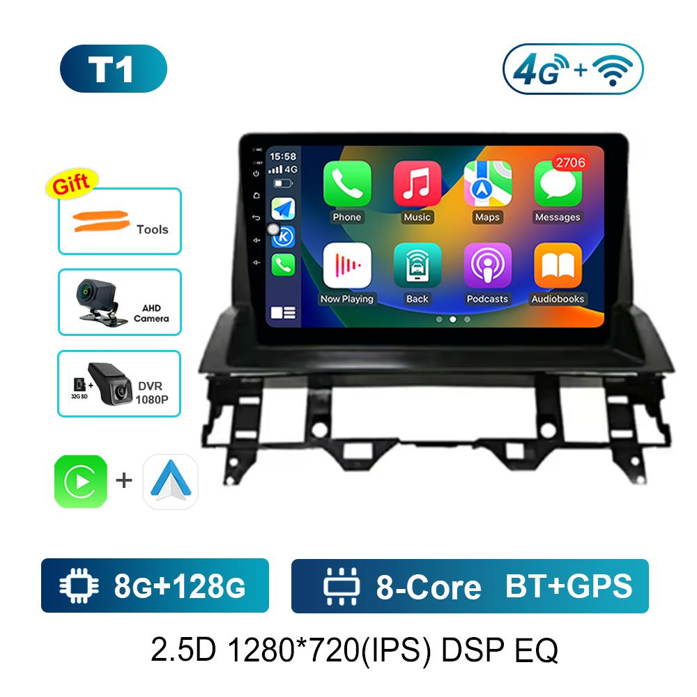 Player multimedia radio auto Android pentru Mazda 6 2002 - 2008 WiFi GPS navigație DSP stereo ecran divizat unitate principală instrumente auto