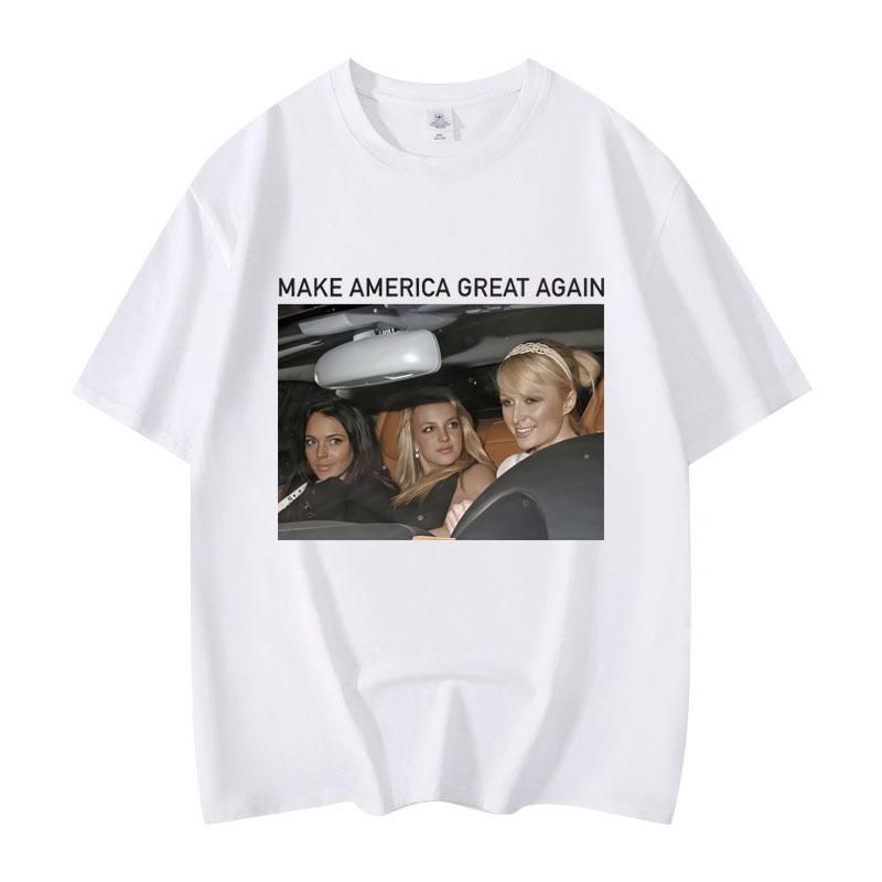 Funny Make America Great Again Meme Graphic T Shirts Fashion Aesthetic Short Sleeve Tshirts Unisex Casual Loose Tshirt M