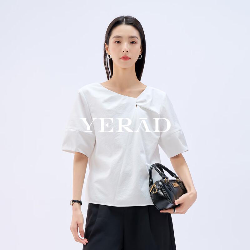 

YERAD Women s French Twisted Short-Sleeve Blouse XL
