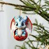 Christmas Tree Dragon Pendant & Keychain Ornament - Acrylic Egg Decoration