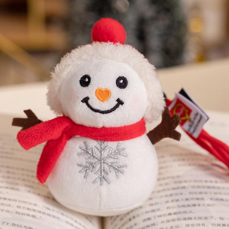 Cute Snowman Plush Toys Kawaii Snowman Stuffed Doll Bag Pendant Keychain Christmas Tree Decor Christmas Gifts For Children Kids