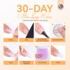 Saviland Nails Medium Fit Natural Soft Gel French Tip Nails Blinky Glitter Acrylic Nail Tips Gel Nail Kit Gel Glue Soft Tips Fake Tips False Nails UV