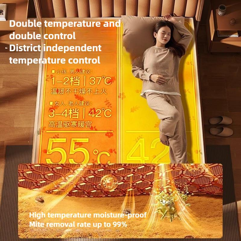 New Graphene Temperature Controlled Electric Blanket Washable Heating Pad Family Student Dormitory Dual Control Electric Mattress