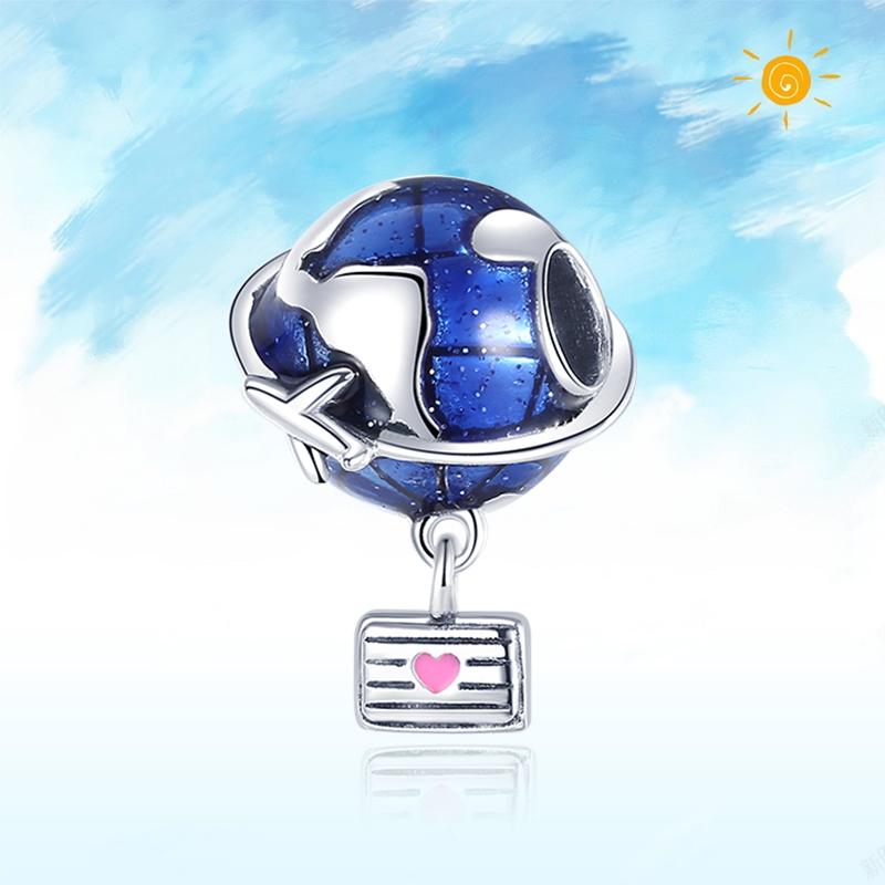 copper Authentic Charm Bead Charms Blue Sea Butterfly Whale CZ Charm Bead Charms Bead Charms Compatible With Authentic Accessories Bracelets Do It You