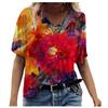 Street Top Fashion Spring Summer New Cartoon Animal Print V-neck Short Sleeved T-shirt Women 3d Tops