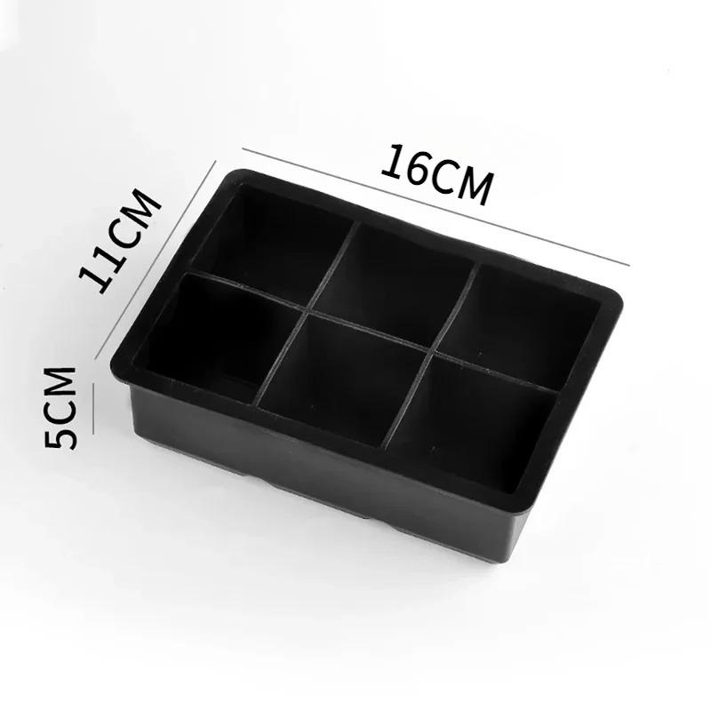 4/6/8 Grid Large Silicone Ice Cube Tray Mold, Food Grade Square Ice Maker, DIY Frozen Beverage Mold, Easy Release Ice Tray