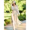 Elegant Spring 2025 Women's Slimming Bubble Sleeve Mulberry Silk Dress