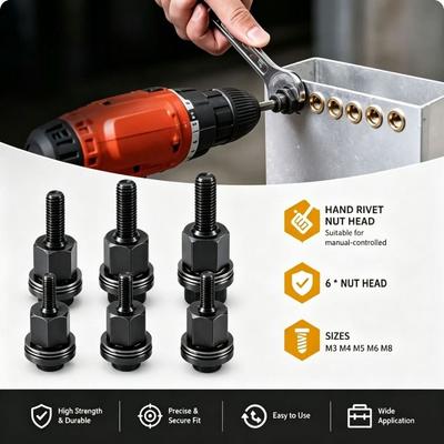 Carbon Steel Rivet Nut Tool Nut Set Manual Riveter Riveting Tool Rivnuts Tool Riveting Work