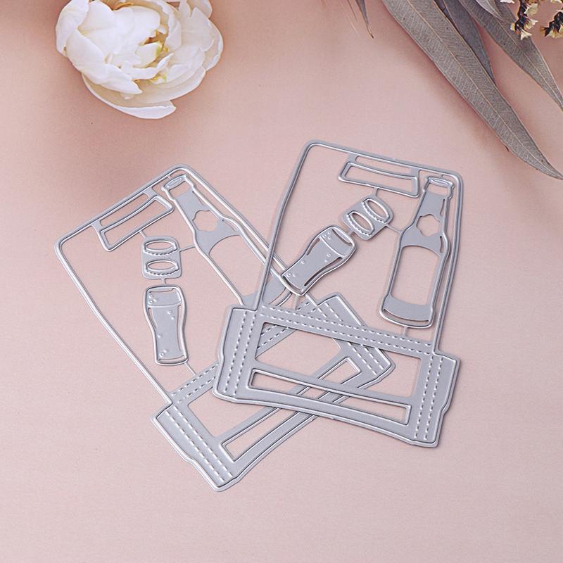 1/2 Stück Bierflaschenkorb Metall Stanzformen Schablonen DIY Basteln Scrapbooking Fotoalbum Dekorative Formen