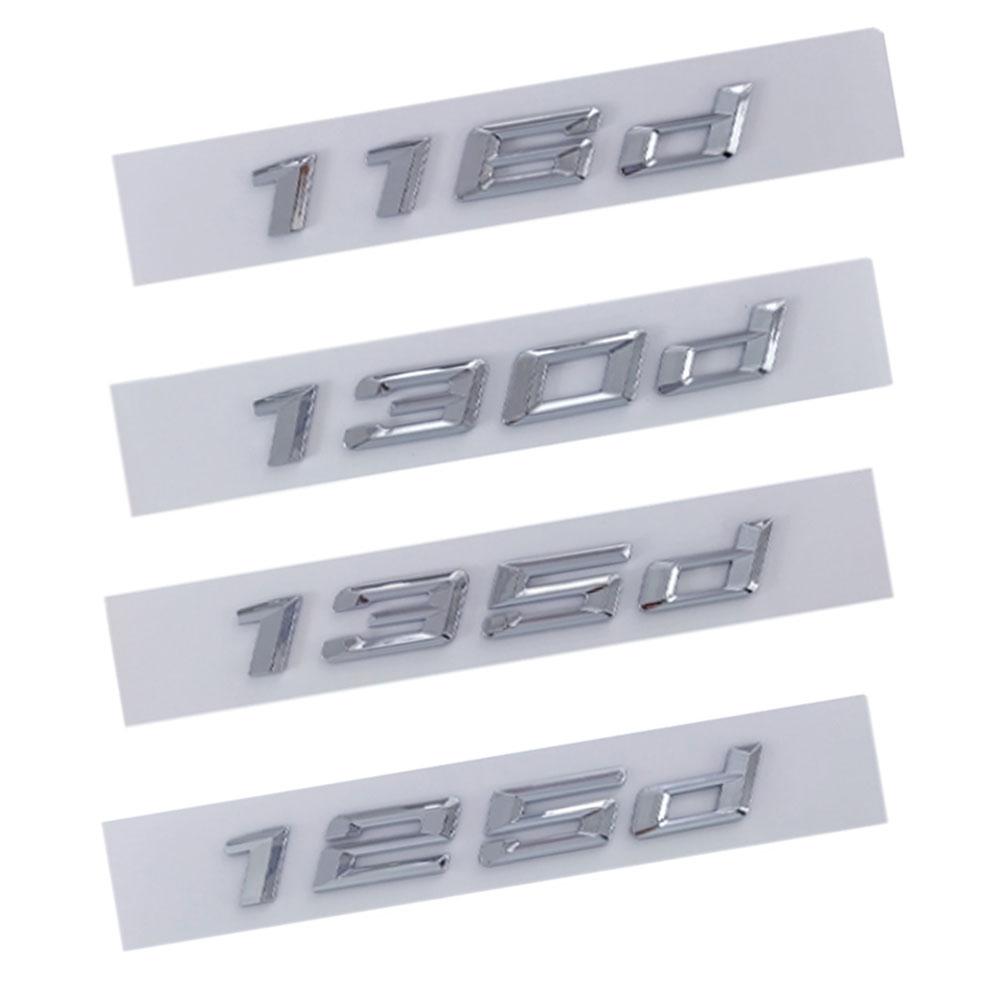 

For BMW 116d 125d 130d 135d Silver ABS Car Letter Sticker Logo Car Fender Side Stickers Trunk Badge Adhesive Accessories 116d серебряный