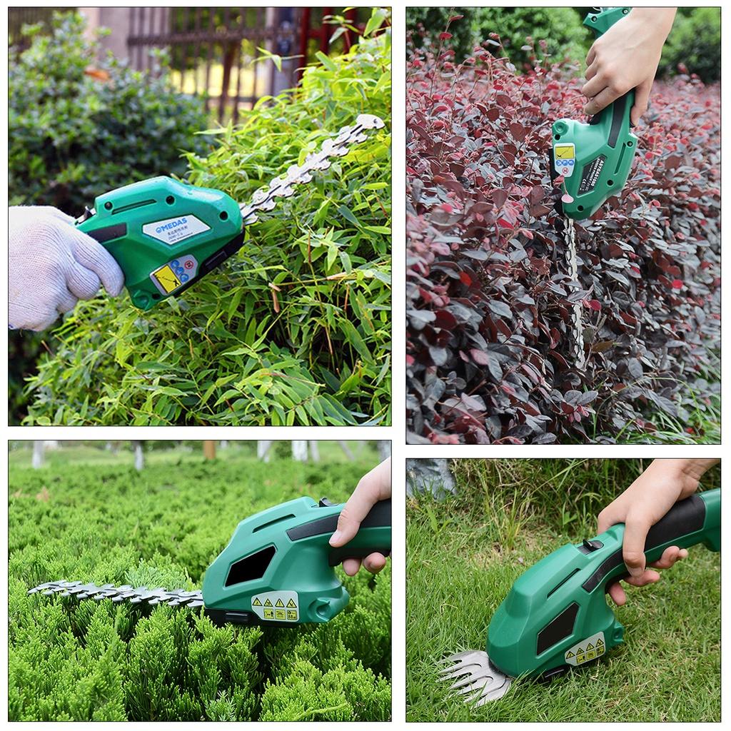 2 In 1 7.2V Electric Trimmer Grass Shears Lithium-ion Household Cordless Hedge Trimmer Rechargeable Weeding Shear