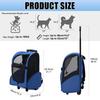 Rolling Pet Carrier, Pet Travel Backpack with Double Wheels & Telescopic Handle, Pet Carrier with Wheels, Pet Travel Carrier for Small Medium Cat Dog