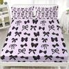 2/3pcs Bowknot Personalized Fitted Sheet Set Bowknot Personalized Bedding Set Comfortable Skin Friendly Cute Style 180x220cm