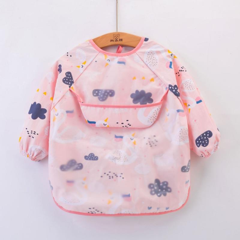 Cartoon Animal Waterproof Baby Apron for Infant Long Sleeve Children Feeding Scarf Apron Smock Bandana Bibs Burp Cloth